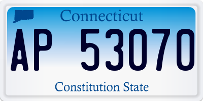 CT license plate AP53070