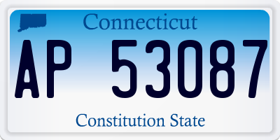 CT license plate AP53087