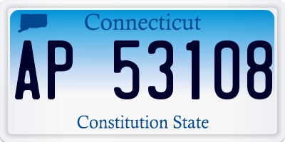 CT license plate AP53108