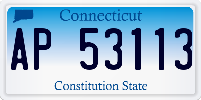 CT license plate AP53113