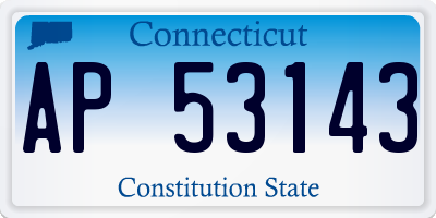 CT license plate AP53143