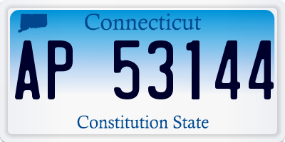 CT license plate AP53144