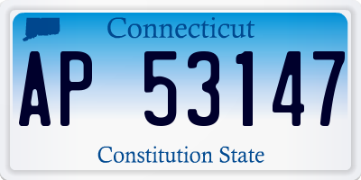 CT license plate AP53147