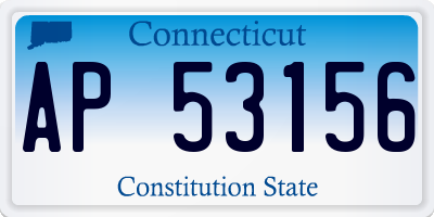 CT license plate AP53156