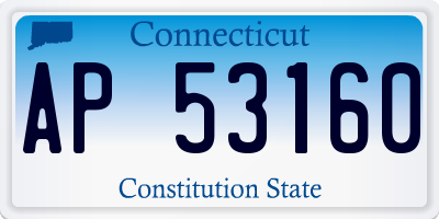 CT license plate AP53160