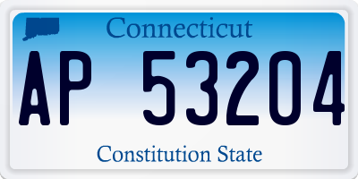 CT license plate AP53204