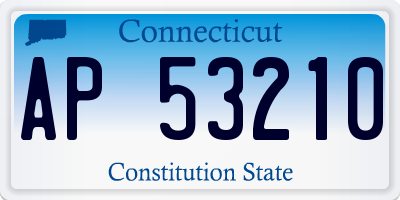 CT license plate AP53210