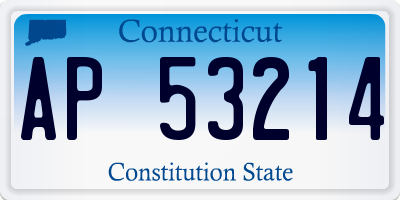 CT license plate AP53214