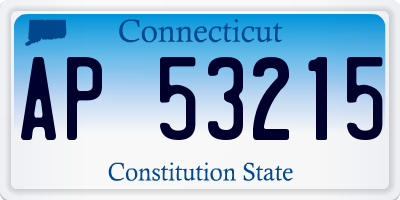 CT license plate AP53215