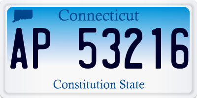 CT license plate AP53216
