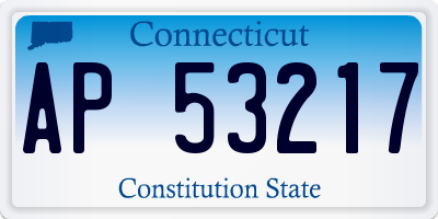CT license plate AP53217