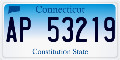 CT license plate AP53219