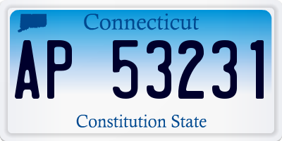 CT license plate AP53231