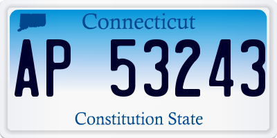 CT license plate AP53243