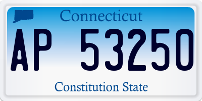 CT license plate AP53250