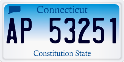 CT license plate AP53251