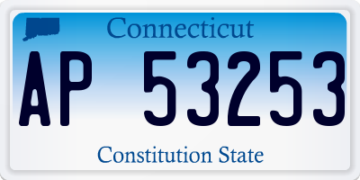 CT license plate AP53253