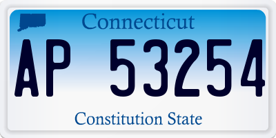 CT license plate AP53254