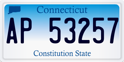 CT license plate AP53257