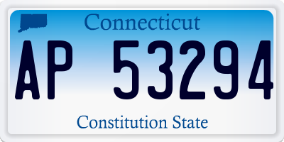 CT license plate AP53294