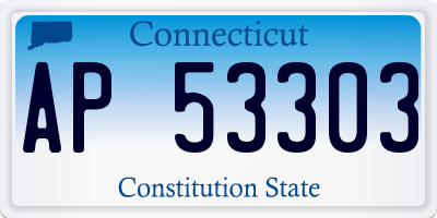 CT license plate AP53303