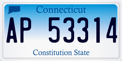 CT license plate AP53314