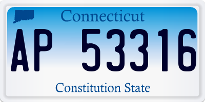 CT license plate AP53316