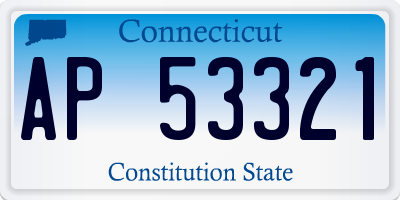 CT license plate AP53321