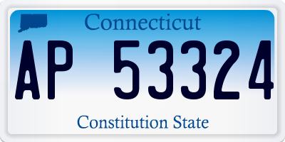 CT license plate AP53324