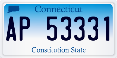 CT license plate AP53331