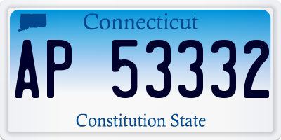 CT license plate AP53332