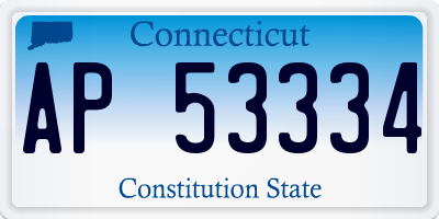 CT license plate AP53334