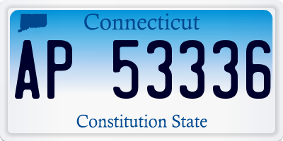 CT license plate AP53336