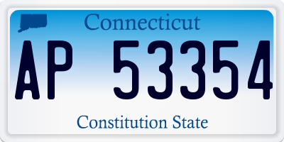 CT license plate AP53354