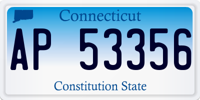 CT license plate AP53356
