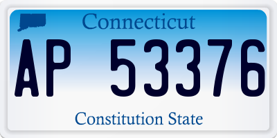 CT license plate AP53376