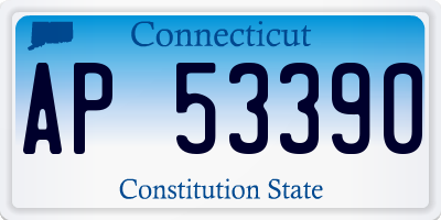 CT license plate AP53390