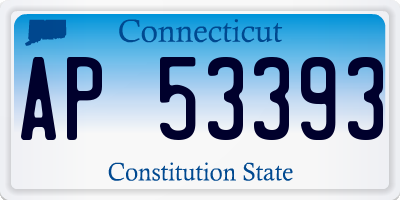 CT license plate AP53393