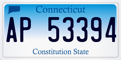 CT license plate AP53394