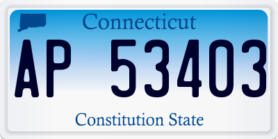 CT license plate AP53403