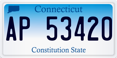 CT license plate AP53420