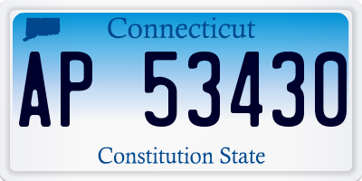 CT license plate AP53430