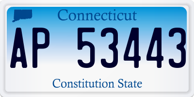 CT license plate AP53443