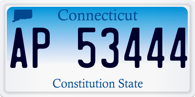CT license plate AP53444
