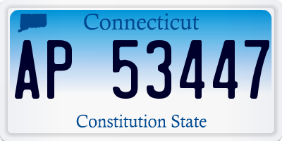 CT license plate AP53447