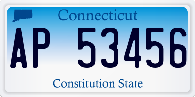 CT license plate AP53456