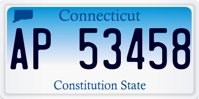 CT license plate AP53458