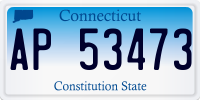 CT license plate AP53473