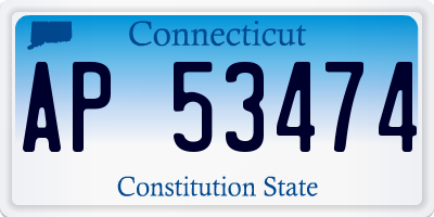 CT license plate AP53474