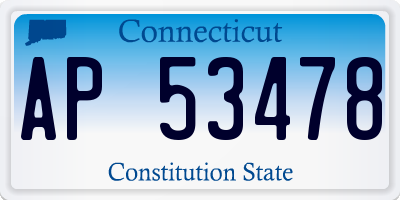 CT license plate AP53478
